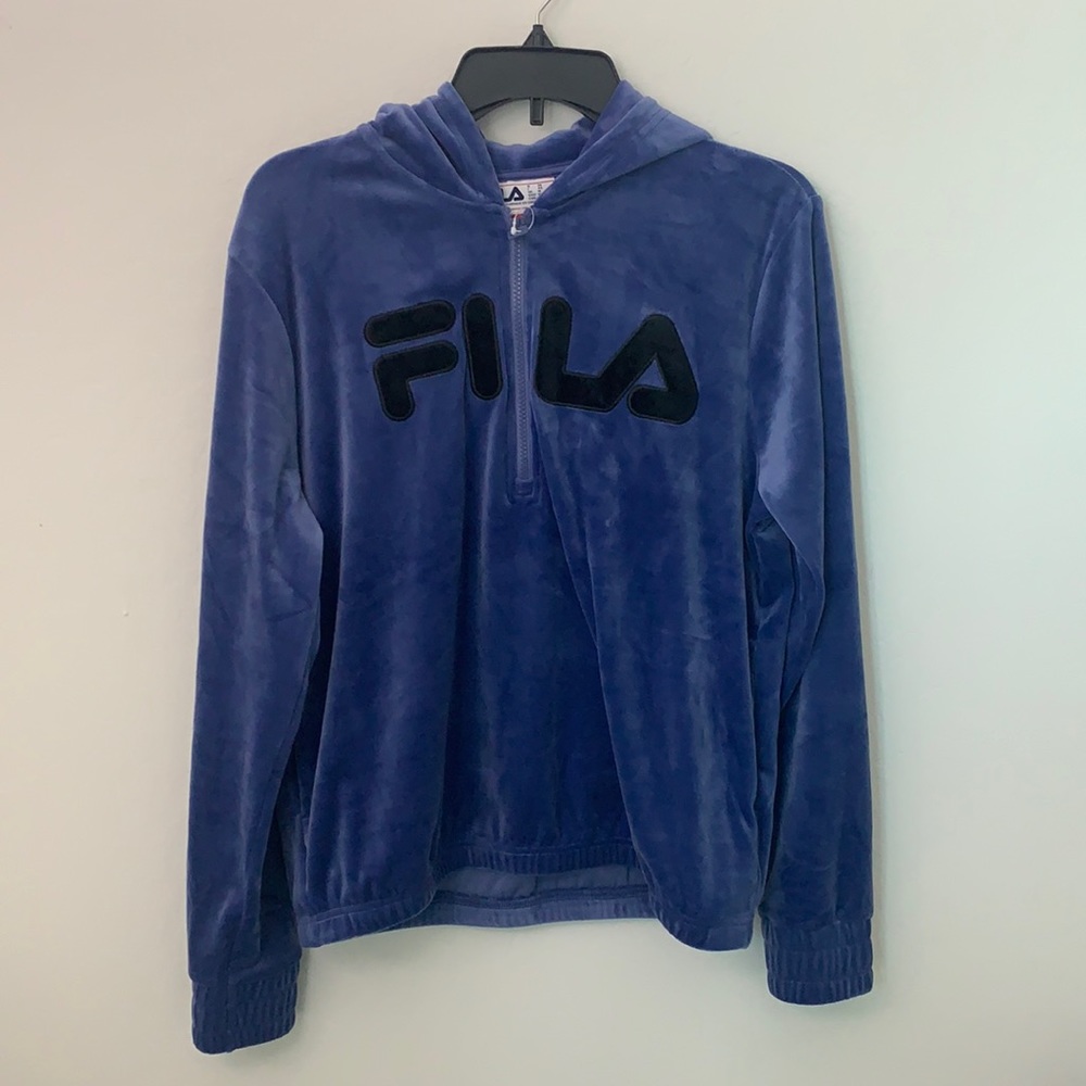 Velvet quarter zip hoodie